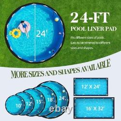 Poolergetic 24-Foot Pool Liner Pad for Above Ground Pools, Round Under Pool M