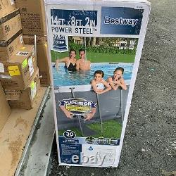 Power Steel 13.91' X 8.2' X 39.5 Oval Frame Pool Set