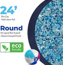 Precut 24-Foot round White Pool Liner Pad for 24' above Ground Swimming Pools