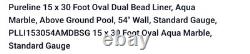Pureline 15x30 ft Oval Dual Bead Pool Liner Aqua Marble Above Ground 54 Wall