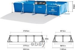 Rectangular Frame 14 ft 9 in x 7 ft 3 in x 33 in Above Ground Pool, Swimming