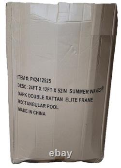 Replacement Liner for Summer Waves 24FT X12FT X 52IN Rectangular Elite Frame Poo