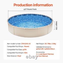 Round Above Ground Pool Liner with 21-foot round pool liner