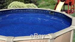 Round Oval Above Ground Boulder Swirl Swimming Pool Overlap Liner with Cove, Guard