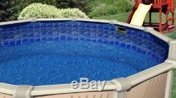 Round & Oval Above Ground Swirl Tile Swimming Pool Overlap Liner with Cove & Guard
