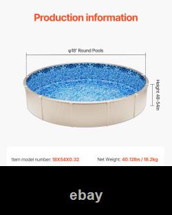 Round Pool Liner 18ft Overlap Style Pool Liner 54in Wall Height Durable