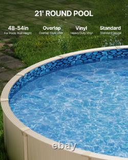 Round Pool Liner 21ft Overlap Style Pool Liner 54in Wall Height Durable