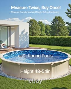 Round Pool Liner 21ft Overlap Style Pool Liner 54in Wall Height Durable