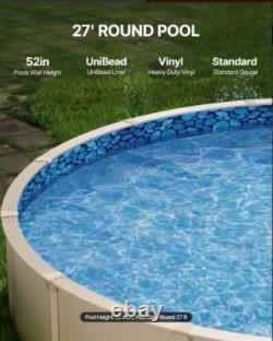 Round Pool Liner 27ft Unibead Style Pool Liner 52in Wall Height Durable