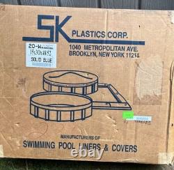 SK Plastics Corp Pool Liner 15x30x48/52 Solid Blue for Above Ground Pools