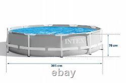 SWIMMING POOL INTEX 305cm 10ft Garden Round Frame Ground Pool + REPAIR KIT