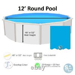 SmartLine 12' Round Overlap 20 Gauge Swimming Pool Liner (Choose Pattern)