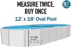 SmartLine 12 x 18 x 54 Oval Tidal Surge Unibead Swimming Pool Liner 25 Gauge