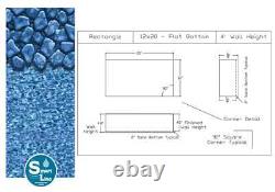 SmartLine 12 x 20' x 4' Flat Bottom Rectangle Liner For Fanta-SeaT Swimming Pool