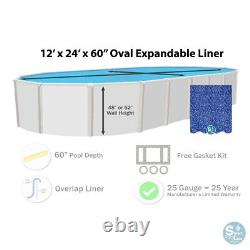 SmartLine 12' x 24' Oval Overlap 60 Expandable Swimming Pool Liner