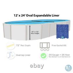 SmartLine 12' x 24' Overlap 72 Expandable Swimming Pool Liner Choose Pattern