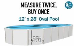 SmartLine 12' x 28' Oval Boulder Swirl Overlap Swimming Liner 25 Gauge