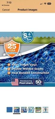 SmartLine 15' Round Overlap 25 Gauge Swimming Pool Liner withGaskets 48/52 Height