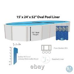 SmartLine 15 x 24 x 52 Oval Liner Fits Esther Williams / Johnny Weismuller Pool