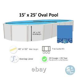 SmartLine 15' x 25' Oval Overlap 20 Gauge Swimming Pool Liner (Choose Pattern)