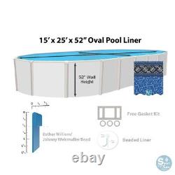 SmartLine 15 x 25 x 52 Oval Liner Fits Esther Williams / Johnny Weismuller Pool