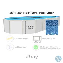 SmartLine 15' x 25' x 54 Oval Unibead 25 Gauge Pool Liner (Choose Pattern)