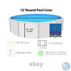 SmartLine 15' x 48 Round Unibead 20 Gauge Swimming Pool Liner Choose Pattern