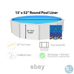 SmartLine 15' x 52 Round Unibead 20 Gauge Swimming Pool Liner Choose Pattern