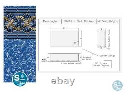 SmartLine 16' x 24 x 4' Flat Bottom Rectangle Liner For Fanta-SeaT Swimming Pool