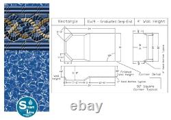 SmartLine 16 x 24' x 5½' Deep End Rectangle Liner For Fanta-SeaT Swimming Pool