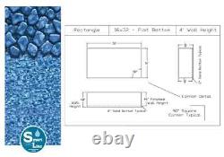 SmartLine 16 x 32' x 4' Flat Bottom Rectangle Liner For Fanta-SeaT Swimming Pool