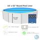 SmartLine 16' x 52 Round Unibead 25 Gauge Swimming Pool Liner Choose Pattern