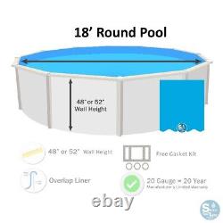 SmartLine 18' Round Overlap 20 Gauge Swimming Pool Liner (Choose Pattern)