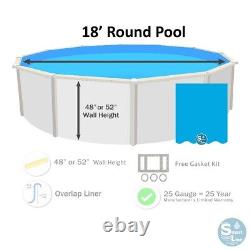 SmartLine 18' Round Overlap 25 Gauge Swimming Pool Liner (Choose Pattern)