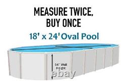 SmartLine 18' x 24' x 54 Oval Above Ground Overlap Swimming Pool Liner 25 GA