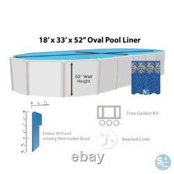 SmartLine 18 x 33 x 52 Oval Liner Fits Esther Williams / Johnny Weismuller Pool