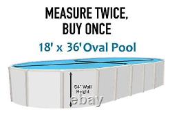 SmartLine 18' x 36' x 54 Oval Above Ground Overlap Swimming Pool Liner 25 GA