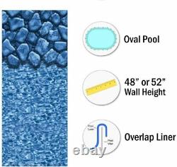 SmartLine 18' x 45' Boulder Swirl Oval Overlap Pool Liner 48 / 52 Height 25 GA