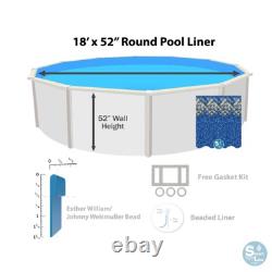 SmartLine 18' x 52 Round Liner Fits Esther Williams / Johnny Weismuller Pools