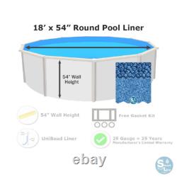 SmartLine 18' x 54 Round Unibead 25 Gauge Swimming Pool Liner Choose Pattern