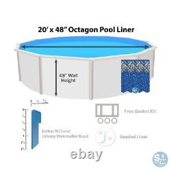 SmartLine 20' x 48 Octagon Liner Fits Esther Williams / Johnny Weismuller Pool