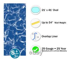 SmartLine 21' x 41' x 54 Oval Overlap Sunlight Swimming Pool Liner 25 Gauge