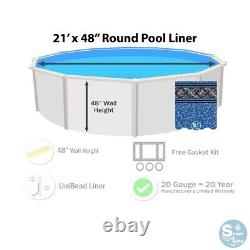 SmartLine 21' x 48 Round Unibead 20 Gauge Swimming Pool Liner Choose Pattern