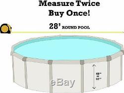 SmartLine 28' Round Overlap Blue Above Ground Swimming Pool Liner 30 Gauge