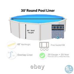 SmartLine 30' x 48 Round Unibead 20 Gauge Swimming Pool Liner Choose Pattern