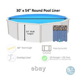 SmartLine 30' x 54 Round Overlap 25 Gauge Swimming Pool Liner Choose Pattern