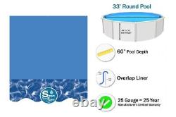 SmartLine 33' Round Overlap 60 Swirl Bottom Expandable Pool Liner 25 Gauge