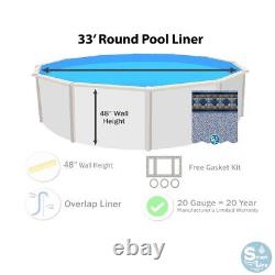 SmartLine 33' x 48 Round Unibead 20 Gauge Swimming Pool Liner Choose Pattern