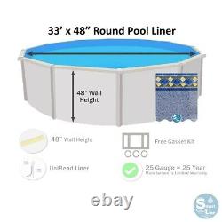 SmartLine 33' x 48 Round Unibead 25 Gauge Swimming Pool Liner Choose Pattern