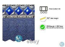 SmartLine Blue Speckle 25 Gauge Swimming Pool Beaded Liners (Choose Size)